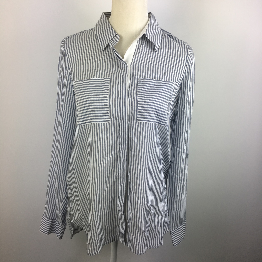 NEW White House Black Market Button Blouse Sz 2